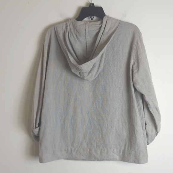 Minimalistic Linen Blend Zen Zip-up Shacket Jacket - Picture 9 of 10